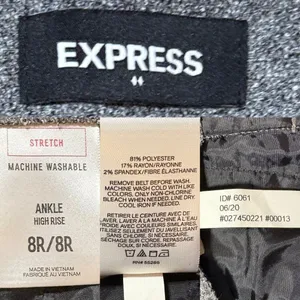 Express Gray Paperbag Waist Ankle Pants | High Rise Belted | Size 8 thumbnail 7