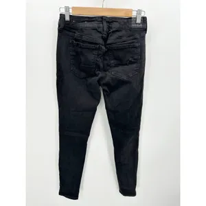 American Eagle AEO‎ Black Denim Distressed Jeggings Women's Size 8 Regular 8R thumbnail 2