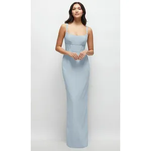Thread Corset Midriff Crepe Column‎ Maxi Dress In Mist Size 4 thumbnail 4