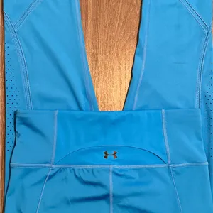 Under Armour Women Compression Tights Pants Sky Blue Size Medium thumbnail 4