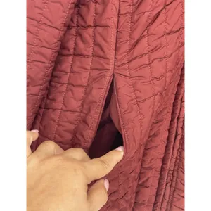 Cole Haan Country Thermal Insulation Burgundy Quilted Coat Jacket‎ Size L thumbnail 3