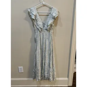 Lulus‎ Romance In Bloom Floral Ruffled Tiered Midi Dress Size Small Prairie thumbnail 3
