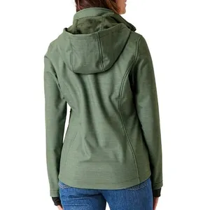 Free Country Womens‎ Softshell Jacket Olive Green Faux Fur Lined Hooded Small thumbnail 2