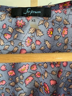 Soprano Navy Floral Sleeveless‎ Wrap-Style Midi Dress thumbnail 3