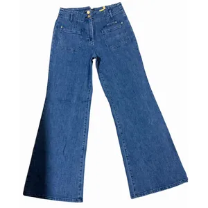 Maeve Anthropologie Junie Wide Leg High Rise Sailor Utility Trouser Jean Size 30 thumbnail 5