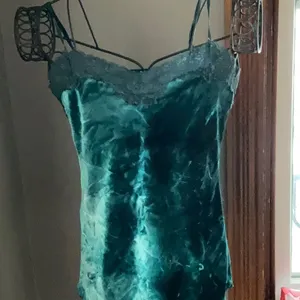 DKNY Vintage Whimsigoth Jewel-Tone Velvet Lace-Trim Cami Top Sz. S thumbnail 1