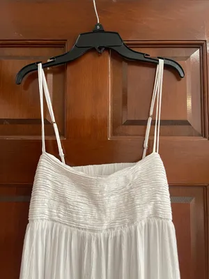 Abercrombie & Fitch White Textured Maxi Dress Large Tall thumbnail 2