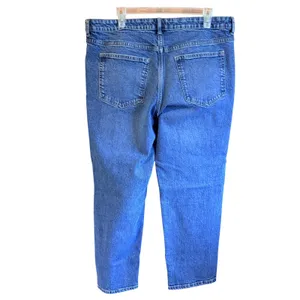 H‎ & M Size 16 Short 26" Inseam Straight High Waist Jeans Blue Denim Stretch thumbnail 4
