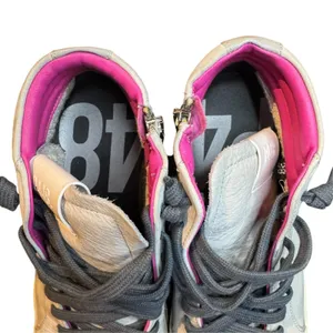 P448 Shoes Womens Size 7.5 Gray Leather High Top Zip Sneakers Casual Comfort thumbnail 3