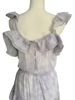 LOVESHACKFANCY Natasha Purple White Ombré Tie Dye Dress Size Medium thumbnail 8