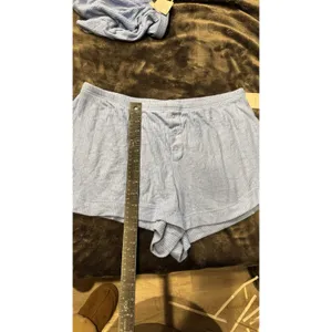 Target Auden Sleepwear Cozy Ribbed Shorts Blue ,Women’s Size Large New thumbnail 6