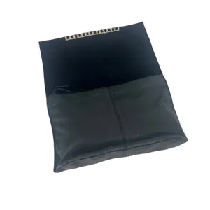Anthropologie Black Leather Foldover‎ Clutch Bag thumbnail 11