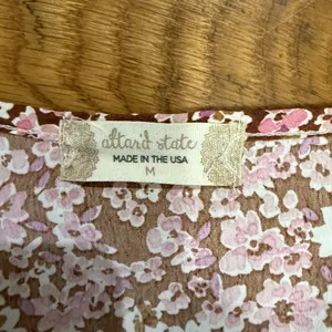 Altard State Tie Front Crop Top Floral Print Hippie Boho Peasant size Medium thumbnail 4