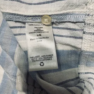Free Assembly Blue White‎ Vertical striped Dress sz L Cottagecore Lagenlook thumbnail 8