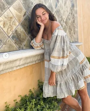 Free People | Small Cozy Striped Mini Dress In Ivory Combo Multi Color Back Tie thumbnail 2