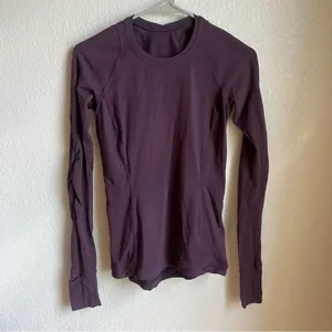 Lululemon Runderful Long Sleeve Black Cherry thumbnail 4