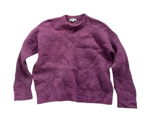Madewell Purple Textured Knit‎ Wool Blend Pullover Sweater Size S Cozy Knitwear thumbnail 1