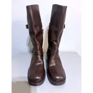Rare Dolce Vita Lenon Leather Moto Boots Buttered Oak Size 6 Unreleased Sample thumbnail 2
