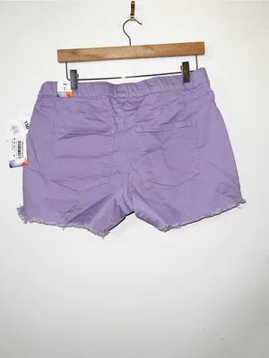 YMI Freckled Poppy Lavender Drawstring Frayed Hem Pull On Jogger Shorts thumbnail 8