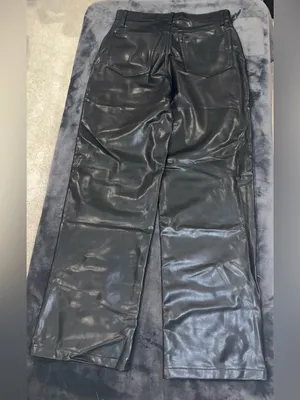 Abercrombie & Fitch Vegan Leather High Rise Loose Pant in Black Size 28 / 6 NWT thumbnail 15