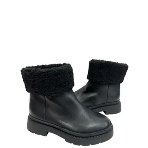 Marc Fisher LTD Boots Black Leather Fur Shearling Lug Sole Size 7‎ Ankle Booties thumbnail 5