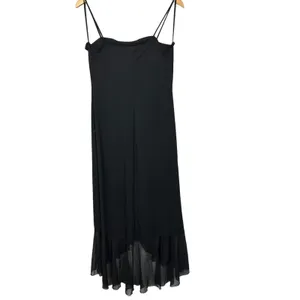 Vtg Taboo Sequin Glitter Maxi Dress High Low Ruffle Hem Large Whimsygoth Fairy thumbnail 5