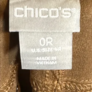 Chico's Faux Suede Worn Luggage 5 Pocket Ponte Slim‎ Pants NWT Size 4 R thumbnail 7