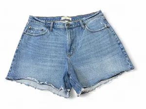Abercrombie & Fitch The Dad Jean Shorts High Rise 33/16 Distressed Curve Denim thumbnail 1