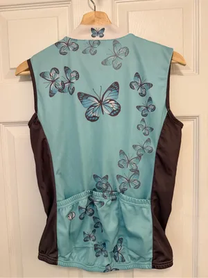 EUC Vintage Pearl Izumi Women's Sleeveless Butterfly Graphic Cycling Jersey thumbnail 3