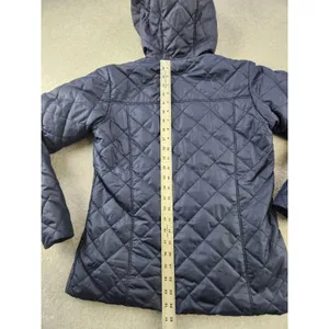 Columbia Copper‎ Crest Jacket SMALL quilted Soft Faux Fur Lined Hooded Navy Blue thumbnail 11