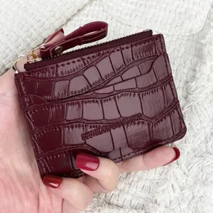Burgundy coin purse card holder thumbnail 2