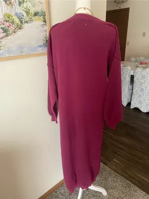Free People FP Beach Hailee Sweater Midi Maxi Dress in Mulberry Small thumbnail 8