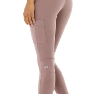 ALO Yoga High Waisted Dusty Rose Pocket Leggings thumbnail 4