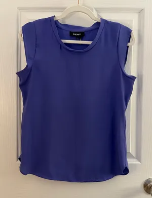 DKNY Purple Sleeveless Suit Blouse Extra Small thumbnail 1