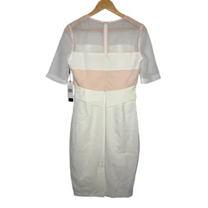 Jax Black Label Dress Women 6‎ Ivory Mesh Overlay Sheath Bodycon Formal NWT thumbnail 3