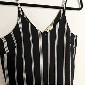 Japna Black And White Stripes Tank Top Size L thumbnail 5