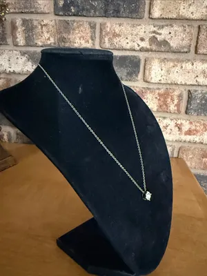 Vintage CZ solitaire pendant necklace thumbnail 3