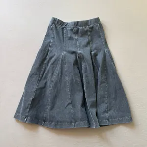 Denim Washed Paneled Circle Skirt Blue Size XXS thumbnail 2