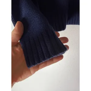 Madewell rolled neck cotton long sleeve sweater navy orange stripe medium‎ thumbnail 4