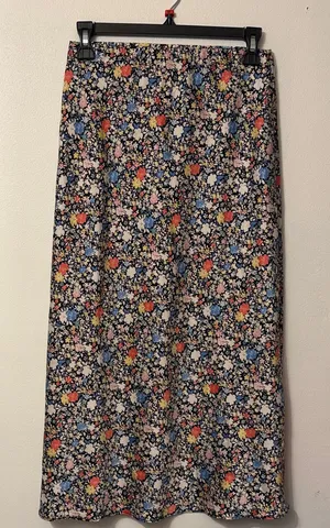 Miami Floral Maxi Skirt - Black and Multicolor thumbnail 1