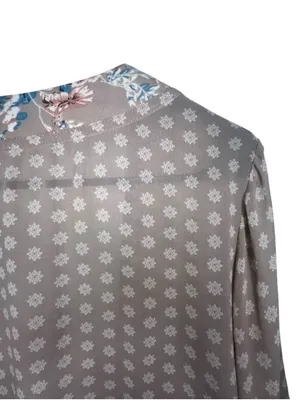 Altar'd State Floral Geometric Bell Sleeve Sheer Open Front Long Sleeve Kimono C thumbnail 6
