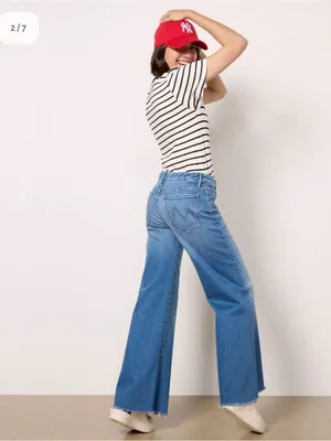 MOTHER The Roller Fray Wide Leg Jeans in Fan Favorite Sz 28 thumbnail 2