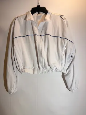 Anthropologie Year of Ours White Tennis Cropped Windbreaker Athletic Jacket XS thumbnail 3