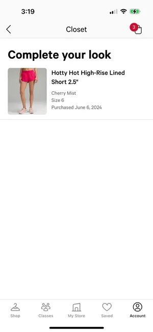 Lululemon Hotty Hot 2.5" High Rise Shorts Cherry Mist  thumbnail 4
