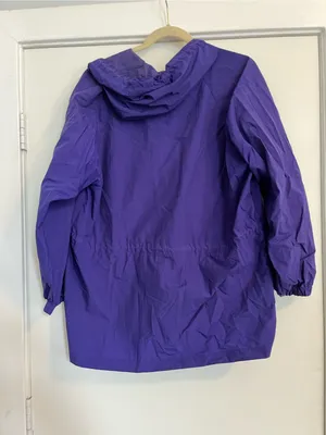 St. John's Bay dark Purple Hooded Windbreaker Y2K pockets thumbnail 4