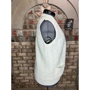 Milrank Sweater vest geometric textured cream pockets thumbnail 10