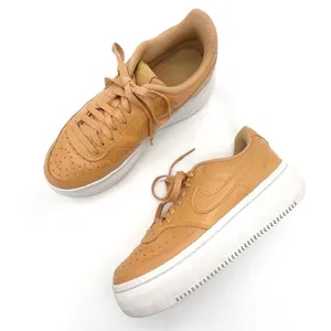 Nike Court Vision Alta Platform Sneakers Women’s Sz 8.5 Light Cognac Tan Leather thumbnail 14