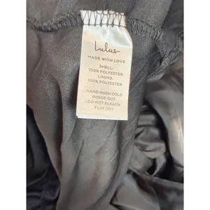 Lulus NWT I'm‎ All Yours Black Satin Cutout Ruffled Maxi Dress Size Small thumbnail 7