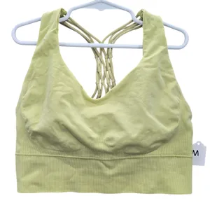 Y2K Green 90s 2000s Crisscross Macrame Retro Activewear Sports Bra‎ Top Medium thumbnail 3