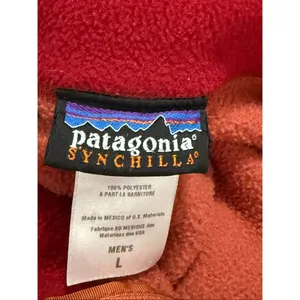 Patagonia Synchilla Vest jacket Mens L Orange Fleece Full Zip Outdoor thumbnail 4